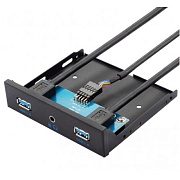 Выносная планка KS-is KS-794 3.5" ATX на переднюю панель USB3 x2, AUX combo   Выносная планка KS-is KS-794 3.5" ATX на переднюю панель USB3 x2, AUX combo