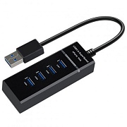 Концентратор KS-is KS-532 1xUSB3.0, 3xUSB2.0 в USB 3.0 USB HUB   Чёрный Концентратор KS-is KS-532 1xUSB3.0, 3xUSB2.0 в USB 3.0 USB HUB  Чёрный