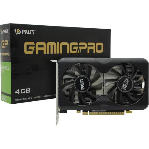 Видеокарта Palit  GeForce GTX 1650 Gaming Pro 4GB GDDR6 (NE6165001BG1-1175A) 1410(1590)/1200MHz 2*DP, 1*HDMI