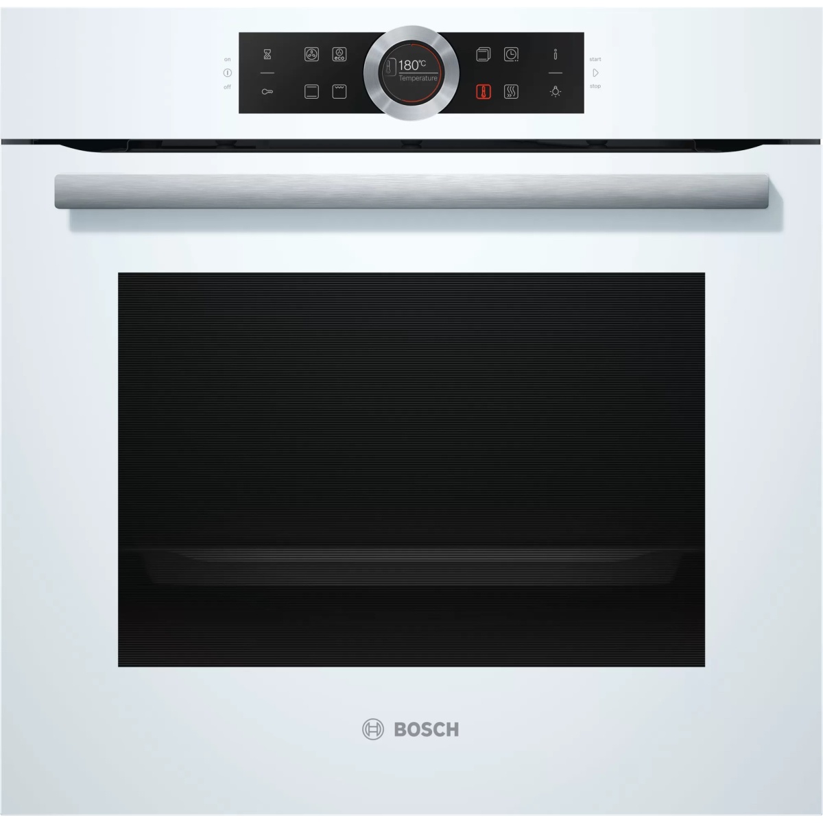 Духовой шкаф Bosch HBG634BW1 (Serie8 / белый / EcoClean Direct / TFT-дисплей / SoftMove / 4D-HotAir)