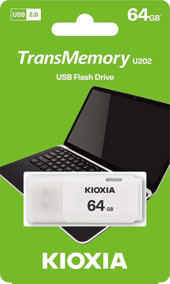 Память USB2.0 Flash Drive  64Gb KIOXIA (TOSHIBA) U202 WHITE [LU202W064GG4]