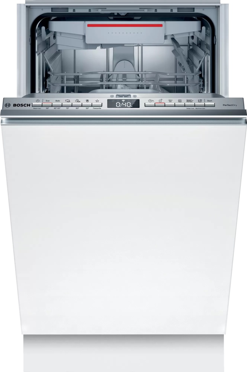 Машина посудомоечная встраиваемая 45 см Bosch SPV6ZMX01E (Serie6 / 10 комплектов / 3 полки / расход воды - 9,5 л / TimeLight / Home Connect / А++)