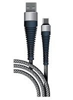 Кабель Borasco Fishbone USB Type-C - USB, 1 метр, серый  Белый Кабель Borasco Fishbone USB Type-C - USB, 1 метр, серый Белый