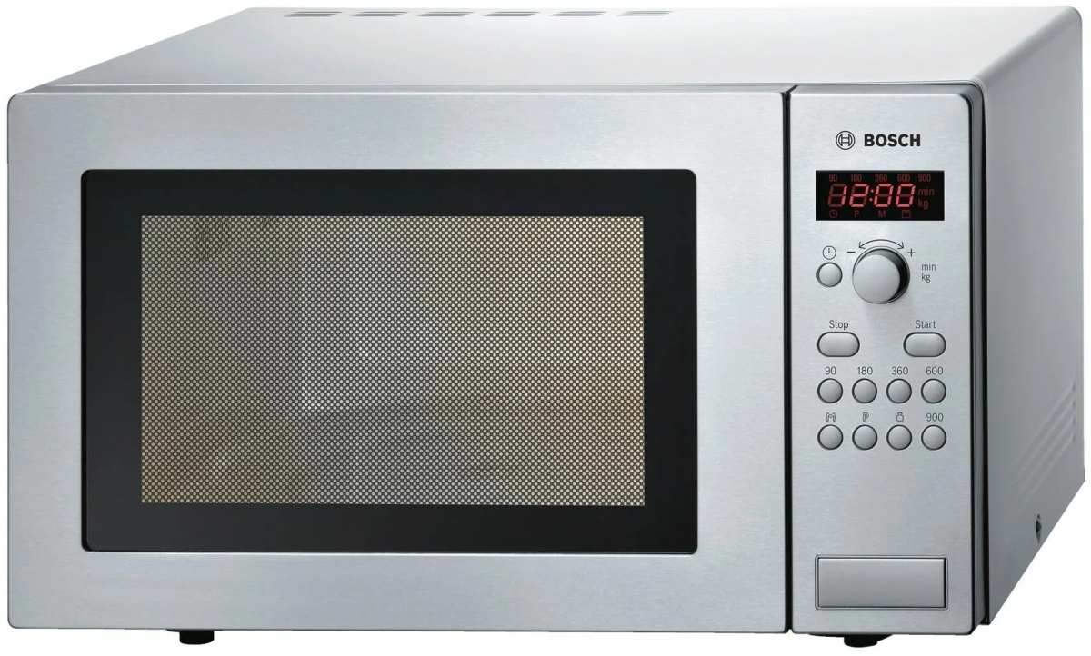 Микроволновая печь BOSCH HMT84M451 (Serie2) (25 л, 900 Вт, переключатели кнопки, гриль, дисплей, серебристый)