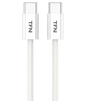 Кабель TFN TypeC - TypeC 60W, нейлон, 1.2м. Цвет:белый (TFN-C-IP-CC12M-WH)  Белый Кабель TFN TypeC - TypeC 60W, нейлон, 1.2м. Цвет:белый (TFN-C-IP-CC12M-WH) Белый