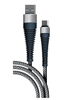 Кабель Borasco Fishbone micro-USB - USB, 1 метр, серый  Белый Кабель Borasco Fishbone micro-USB - USB, 1 метр, серый Белый