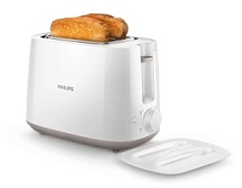 Тостер Philips HD2582/00 (830 Вт/ тостов - 2/ подогрев, размораживание, решетка для подогрева булочек, поддон для крошек/ белый)