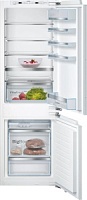 Холодильник встраиваемый Bosch KIS86AFE0 (Serie6 / Объем - 266 л / Высота - 177,2см / Жесткое крепление фасадов / Low Frost / FreshSense)