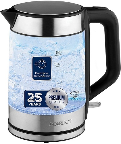 Чайник Scarlett SC-EK27G101 (2200Вт / 1,8л / стекло/ нерж.сталь)