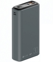 Портативная батарея OLMIO QS-30 (22.5W PD/ Quick Charge) 30000мАч, темно-зеленая, soft-touch