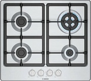 Поверхность газовая Bosch PGH6B5K90 (Serie4 / Нерж. сталь / чугун. решетки / 4 конфорки (1,75/1,0/1,75/3,0кВт) / электроподжиг/ газконтр.)