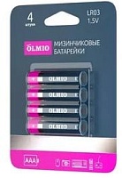 Батарейки BL4 Olmio AAA/LR03 BL4 Щелочные батарейки высокого качества (цена за 4 шт.)