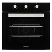 Духовой шкаф KRONA ROMANA 60 BL (72 л / до 285 °C / Чёрное стекло / Традиционная очистка / Гриль / Рельефные направляющие / А)