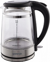 Чайник Gorenje K17GDW (2200Вт / 1,7л / стекло)  Серебристый Чайник Gorenje K17GDW (2200Вт / 1,7л / стекло) Серебристый