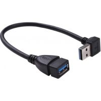 Кабель USB 3.0 AF - USB 3.0 AM KS-is (KS-401O) левый, розетка-вилка (угловая), скорость передачи до 5 Гбит/с, длина - 0,15 метров Чёрный