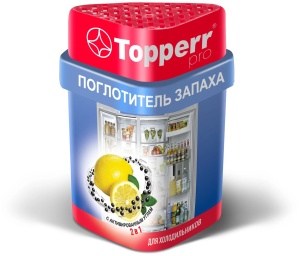 цена Поглотитель запаха Лимон/уголь для холодильников Topperr 3116