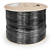 Витая пара Exegate FTP, CAT 5E, медь, 24AWG, 4 пары, катушка 305м, PE с тросом, черный (EX241488RUS)