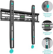 Кронштейн для ТВ ONKRON FM2 чёрный, фиксированный, для 32"-65", нагрузка до 50 кг, расстояние до стены 30 мм
