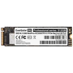 Жесткий диск SSD M.2 512GB ExeGate NextPro+ 2280 KC2000TP512 1600/1200MB/s 2280 PCIe EX282322RUS 160TBW жесткий диск ssd m 2 2280 512gb amd radeon r5 r5m512g8