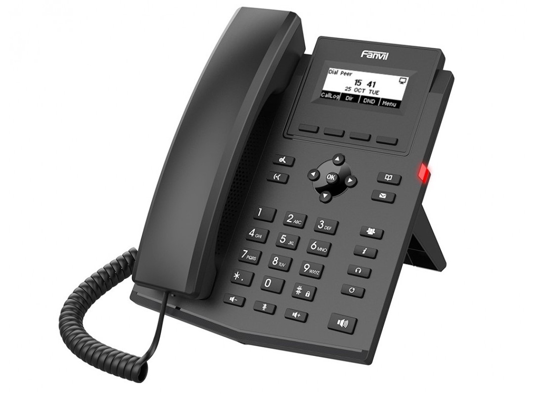 IP-телефон Fanvil X301G офисный, черный, монохромный экран, гигабитный порт