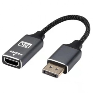 Переходник DisplayPort - HDMI KS-is (KS-534), вилка-розетка, длина 0.2м, v1.4 разрешение до 8K кабель переходник displayport minidisplayport ks is ks 570 вилка вилка разрешение до 8k ultra hd длина 2 метра
