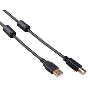 Кабель USB 2.0 Type-A - USB 2.0 Type-B ExeGate (EX-CCF-USB2-AMBM-3.0), 2 фильтра, длина - 3.0 метра, черный