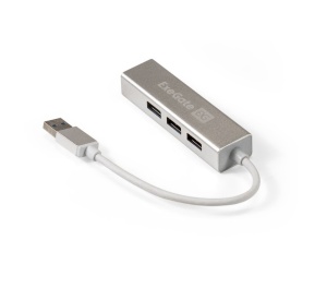 Концентратор ExeGate DUB-4 USB 3.0 hub, 4 в 1 серебристый usb хаб концентратор 4 в 1 exegate dub 4p 1 кабель адаптер usb3 0