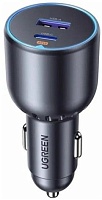 Автомобильное зарядное устройство UGREEN EC701, (USB/Type-C/PD/QC/63W), Серое