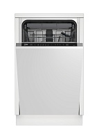 Машина посудомоечная встраиваемая 45 см Beko BDIS15063 (10 комплектов / 3 полки / расход воды - 8,7 л / Луч на полу / А)