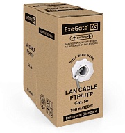 Витая пара Exegate UTP, CAT 5E, CCA, 26AWG, 4 пары, бухта 100м, PVC, серый (EX281818RUS)