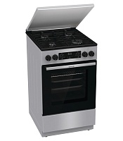 Плита комбинированная Gorenje GK5C64SH (Advanced / Нерж. сталь / духовка - 62 л / 4 газовые конфорки / эмал. решетки / металлическая крышка)