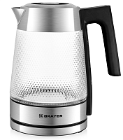 Чайник Brayer BR1079 (2200Вт / 1,8 л / стекло / серебристый / контроль температуры)