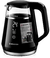 Чайник Brayer BR6105 (1100 Вт / 1 л / стекло / чёрный / контроль температуры)