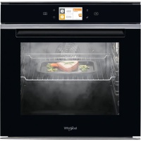 Духовой шкаф с добалением пара Whirlpool W11I OM1 4MS2 H (73 л / до 270 °C / Чёрный, стекло / SmartClean / Гриль / Телескоп. напр. / SoftClosing / A+) Чёрный