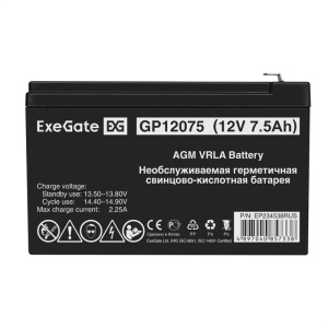 Батарея 12V/ 7,5Ah ExeGate GP12075 1227W, клеммы F2 EP234538RUS батарея exegate 12v 5ah exs1250 es255175rus