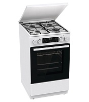Плита комбинированная Gorenje GK5C64WH (Advanced / Белая / духовка - 70 л / 4 газовые конфорки / эмал. решетки / металлическая крышка)