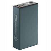 Портативная батарея OLMIO QX-20 (22.5W PD/ Quick Charge) 20000мАч, темно-зеленая, soft-touch