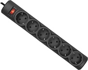 Удлинитель с сетевым фильтром Defender 6 розеток 3м, DFS-153 чёрный 99495