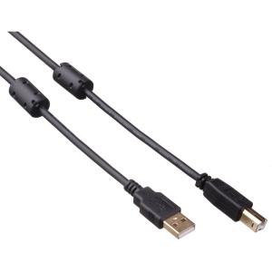 Кабель USB 2.0 Type-A - USB 2.0 Type-B ExeGate (EX-CCF-USB2-AMBM-3.0), 2 фильтра, длина - 3.0 метра, черный кабель шлейф матрицы для asus k56c k56ca k56cb k56cm p n d3k560rc09e0