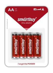 цена Батарейки Smartbuy LR6/4B (48/480) (SBBA-2A04B) алкалиновая BL-4