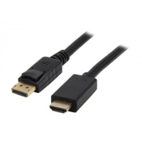 Кабель DisplayPort - HDMI KS-is (KS-385-2), вилка-вилка, экранированный, длина - 2 метра Чёрный