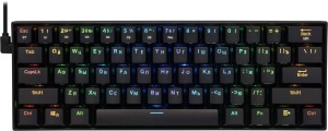 цена Клавиатура игровая механическая беспроводная Redragon Draconic RGB (60%), черный [77696]