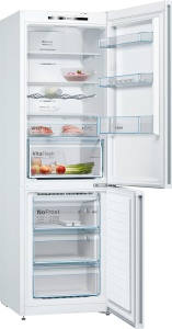 Холодильник Bosch KGN36VWED (Serie4 / Объем - 326 л / Высота - 186см / A++ / Белый / NoFrost) холодильник bosch kgn33nleb serie2 объем 282 л высота 176 см a нерж сталь nofrost