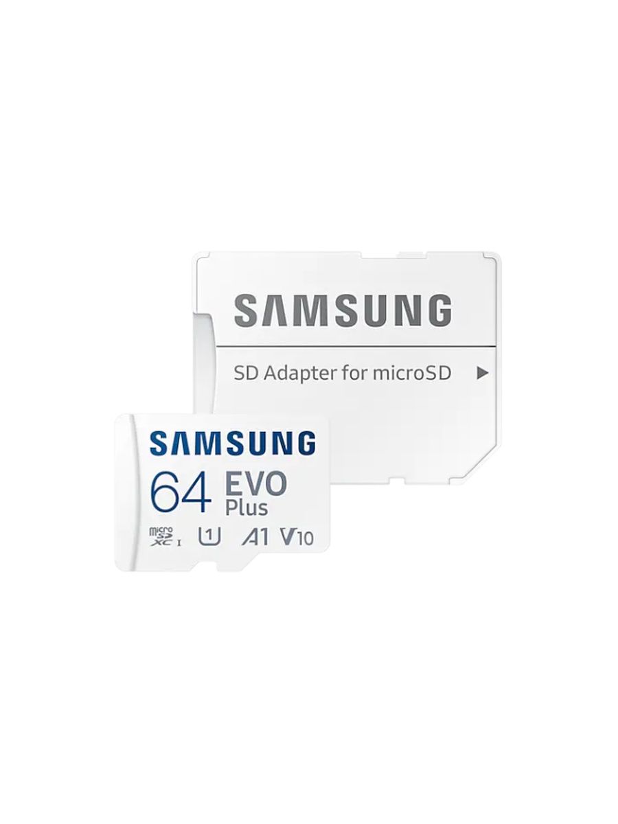 Память micro Secure Digital Card  64Gb Samsung EVO Plus 130 Мбайт/сек U3, V30, A2,  / с адаптером SD [MB-MC64KA/(APC/EU)]