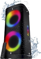 RFB Беспроводная портативная колонка SVEN PS-950 / 160W / TWS / microSD / USB / FM / Bluetooth / IPx4 / Батарея 8800mAh / LED подсветка / караоке