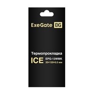 Термопрокладка ExeGate Ice EPG-13WMK (20x120x0.5 mm, 13,3 Вт/ (м•К), теплопроводящая клейкая двухсторонняя) термопаста медная steel stp 3 шприц 1 5 гр теплопроводность 9 6 9 8 вт м∗к