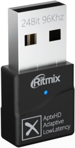 Адаптер Bluetooth RITMIX RWA-359, Bluetooth 5.2, поддержка кодека AptX HD bgvp m3 ture wireless tws bluetooth compatible 5 2 aptx adaptive aac sbc qualcomm qcc5144 chip mmcx 2pin sport earphones cable