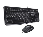 Проводной комплект клавиатура+мышь Logitech MK120, (Полноразмерная/1000 dpi/Кабель 1.8м), Черный