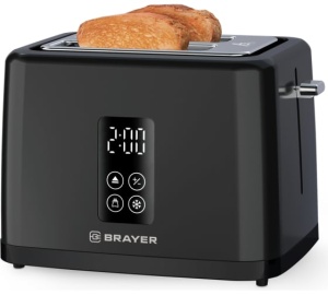 цена Тостер Brayer BR2113 (930 Вт/ тостов - 2/ подогрев, размораживание, поддон для крошек/ пластик)