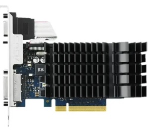 Видеокарта ASUS GeForce GT730 2GB DDR3 пассивное охдаждение (GT730-SL-2GD3-BRK-EVO ) 902(927)/1800MHz DVI-D, HDMI, DSUB видеокарта gigabyt gt730 2gb gv n730d3 2gi 3 0